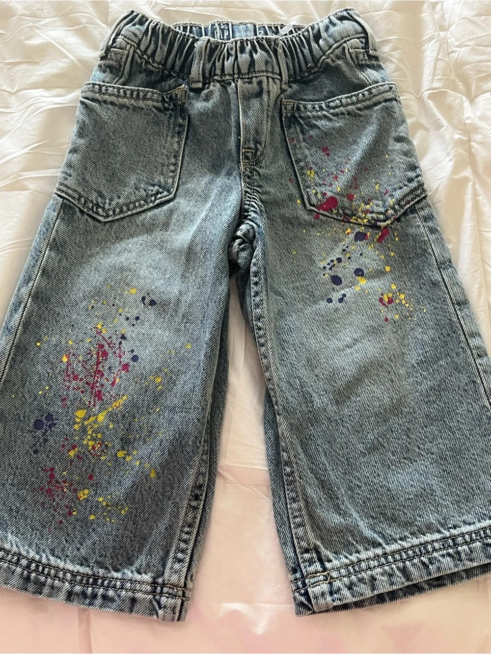 GAP Baby Light Blue Denim Jeans with Paint Splatter